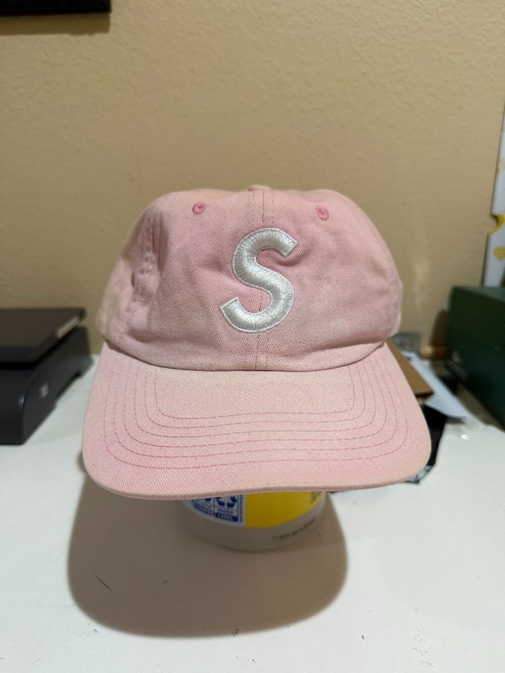 Supreme Pink Dad Hat with Embroidered 'S' Logo